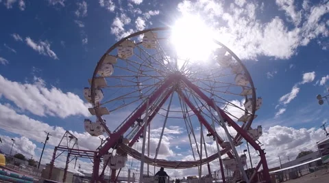 Ferris wheel with sun flare Stock Footage 46012566