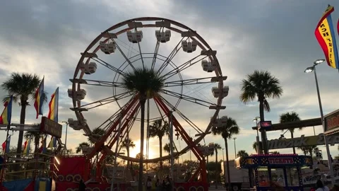Ferris Wheel Sun set Stock Footage 155785706