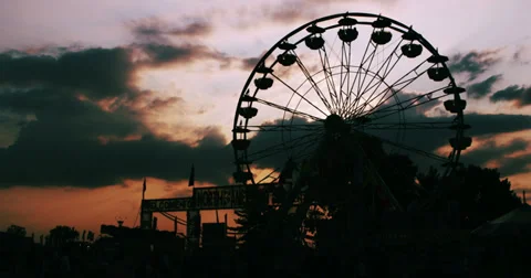 Ferris Wheel at Sunset 3 Stock Footage 27543749