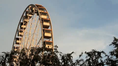 Ferris Wheel at Sunset Stock Footage 12202655