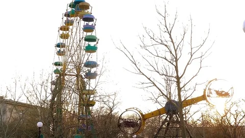Ferris wheel at sunset Video stock 83823172
