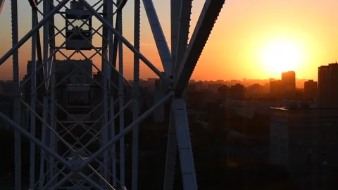 Ferris wheel at sunset Stock Footage 195932479