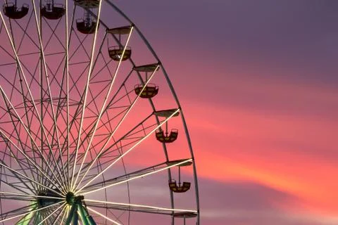 Ferris wheel at the sunset Stock Photos