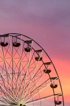 Ferris wheel at the sunset Stock Photos