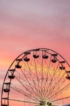 Ferris wheel at the sunset Stock Photos