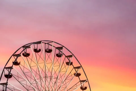 Ferris wheel at the sunset Stock Photos