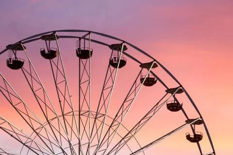 Ferris wheel at the sunset Stock Photos