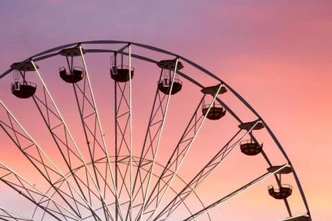 Ferris wheel at the sunset Stock Photos