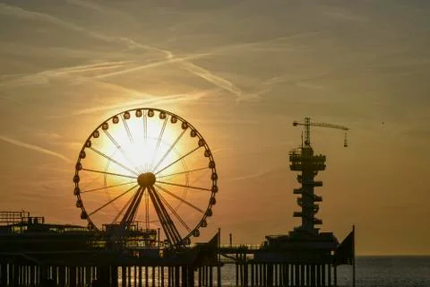Ferris wheel sunset Stock Photos