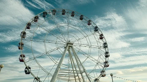 Ferris wheel at sunset. Time lapse Stock Footage 109622368
