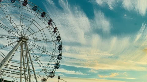 Ferris wheel at sunset. Time lapse Stock Footage 110859560