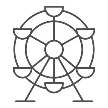 Ferris wheel thin line icon, Amusement park concept, fairground ride sign on Ilustración de archivo