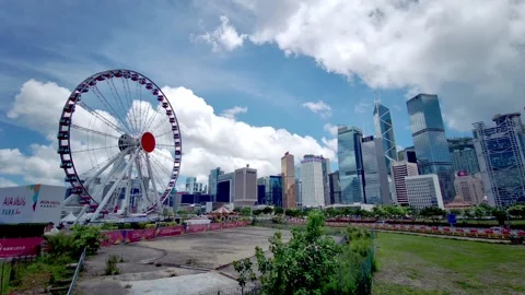 Ferris Wheel timelapse in Central, Hong Kong Stock Footage 133744778