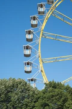 Ferris wheel with trees Stock Photos