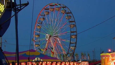 Ferris Wheel at twilight Stock Footage