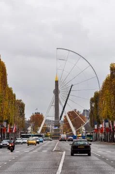 Ferris wheel under construction on Concorde Square in Paris Stock Photos