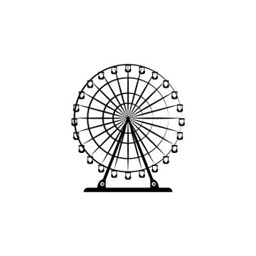 Ferris wheel vector black on white background Stock Illustration