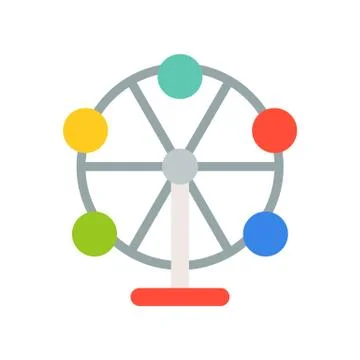 Ferris wheel vector icon, amusement park related flat style Ilustración de archivo