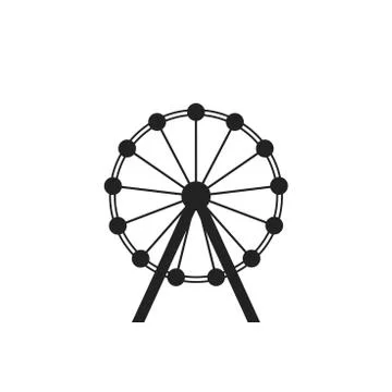Ferris wheel vector icon. Carousel in park icon. Amusement ride illustration. Stock Illustration