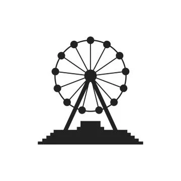 Ferris wheel vector icon. Carousel in park icon. Amusement ride illustration. Stock Illustration