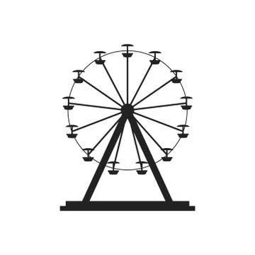 Ferris wheel vector icon. Carousel in park icon. Amusement ride illustration. Stock Illustration