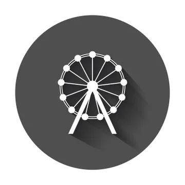 Ferris wheel vector icon. Carousel in park icon. Amusement ride illustration  Stock Illustration