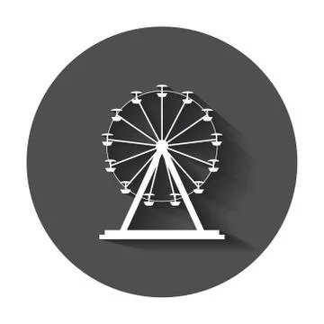 Ferris wheel vector icon. Carousel in park icon. Amusement ride illustration  Illustrazione stock