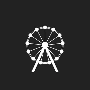 Ferris wheel vector icon. Carousel in park icon. Amusement ride illustration. Ilustración de archivo