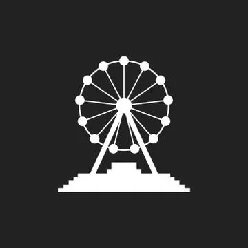 Ferris wheel vector icon. Carousel in park icon. Amusement ride illustration. Stock Illustration