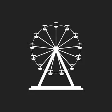 Ferris wheel vector icon. Carousel in park icon. Amusement ride illustration. Stock Illustration