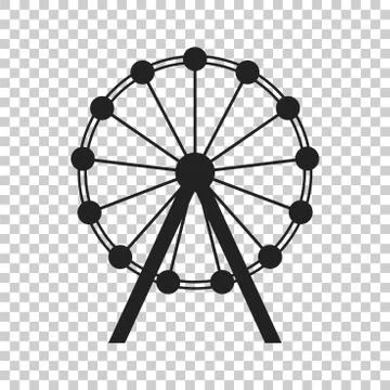 Ferris wheel vector icon. Carousel in park icon. Amusement ride illustration. Stock Illustration