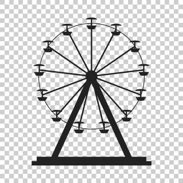 Ferris wheel vector icon. Carousel in park icon. Amusement ride illustration. Stock Illustration