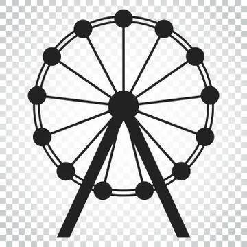 Ferris wheel vector icon. Carousel in park icon. Amusement ride illustration. Stock Illustration