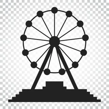 Ferris wheel vector icon. Carousel in park icon. Amusement ride illustration. Stock Illustration