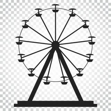 Ferris wheel vector icon. Carousel in park icon. Amusement ride illustration. Stock Illustration