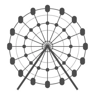 Ferris wheel vector icon. Carousel in park icon. Amusement ride illustration Stock Illustration