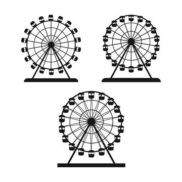 Ferris wheel vector isolated icon svg. Ferris Wheel Silhouette Stock Illustration