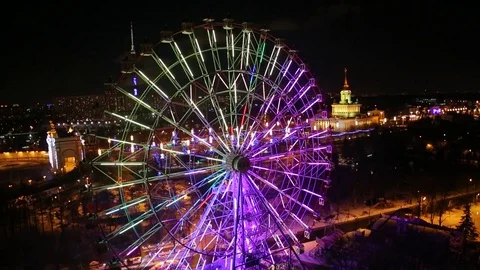 Ferris wheel view from above Vidéo 71777489