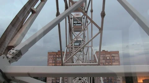 Ferris wheel. View from the cockpit. Video stock 160355890