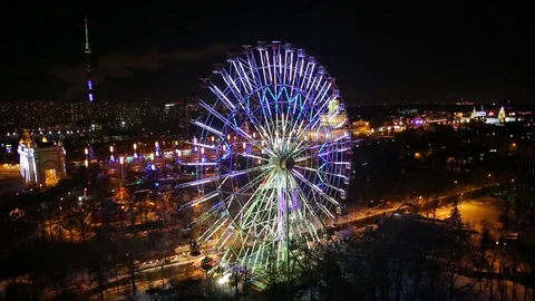 Ferris wheel view from drone Vidéo 71838909
