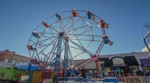 Ferris Wheel Winter Time lapse Down town Stock Footage 35291524