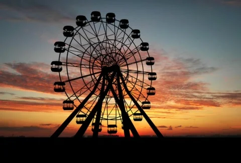 Ferris whell on sunset Stock Footage 270195