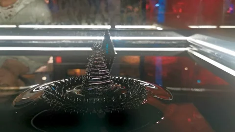 Ferro fluid experminet real time video rotate Stock Footage 125849926