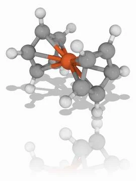 Ferrocene organometallic compound molecule Stock Illustration