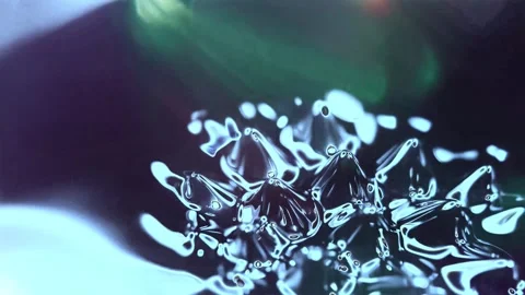 Ferrofluid blue magnetic ocean Video stock 334985755