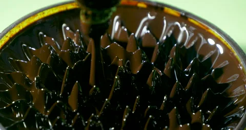 Ferrofluid. Ferromagnetic Fluid Creates Amazing Drawings Spikes in a Magnet.. Stock Footage 328169160