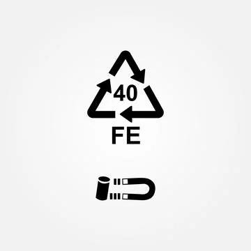 Ferrum recycling code FE 40 vector illustration イラスト素材