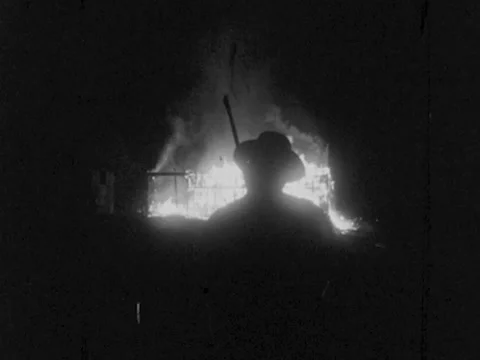 Ferrum, VA - 1960s: Burning barn Stock Footage 234239377