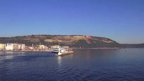 Ferry across the Dardanelles Strait, Eceabat, Turkey Stock Footage 85107721
