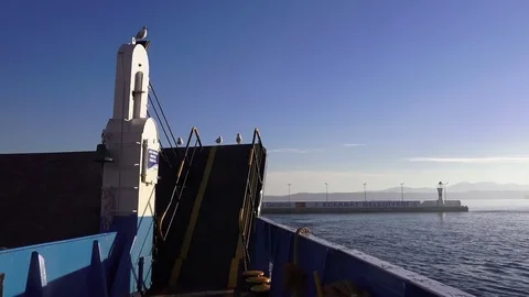 Ferry across the Dardanelles Strait, Eceabat, Turkey Stock Footage 85107946